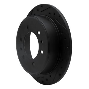 Hummer H3T Brake Rotor (1) - Rear Left - R1 Concepts - Drilled & Slotted - Black - `06-`10